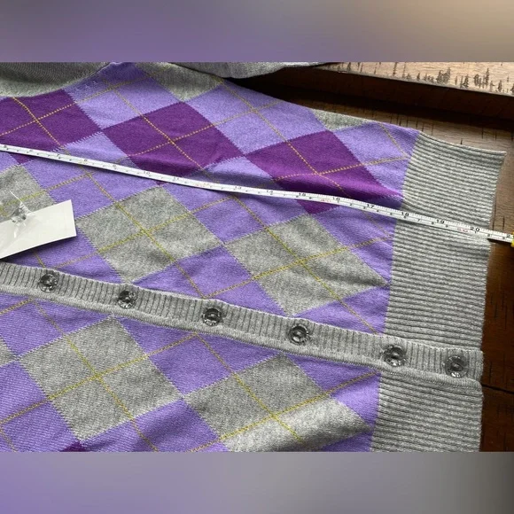 {SOLD!!}•NWT•{3} New York & Company Argyle Cardigan Bundle - Picture 11 of 13